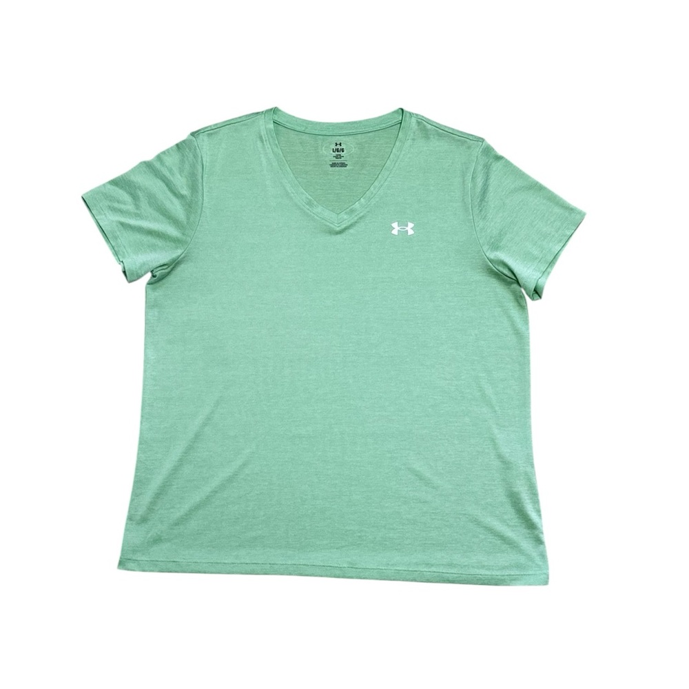 Women’s Under Armour Matrix Green V-Neck Tee in Size Large